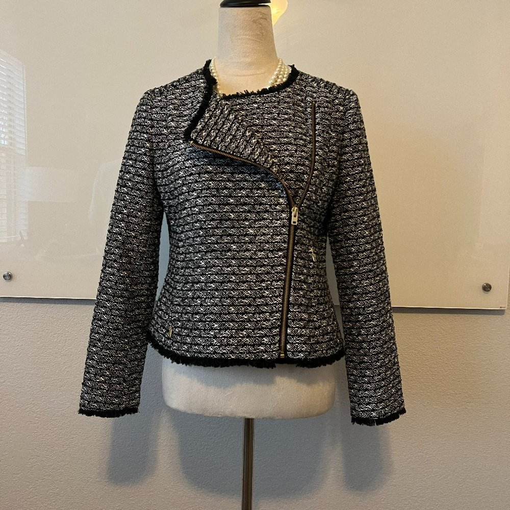 EUC J Crew Tweed Moto Jacket - size 6
